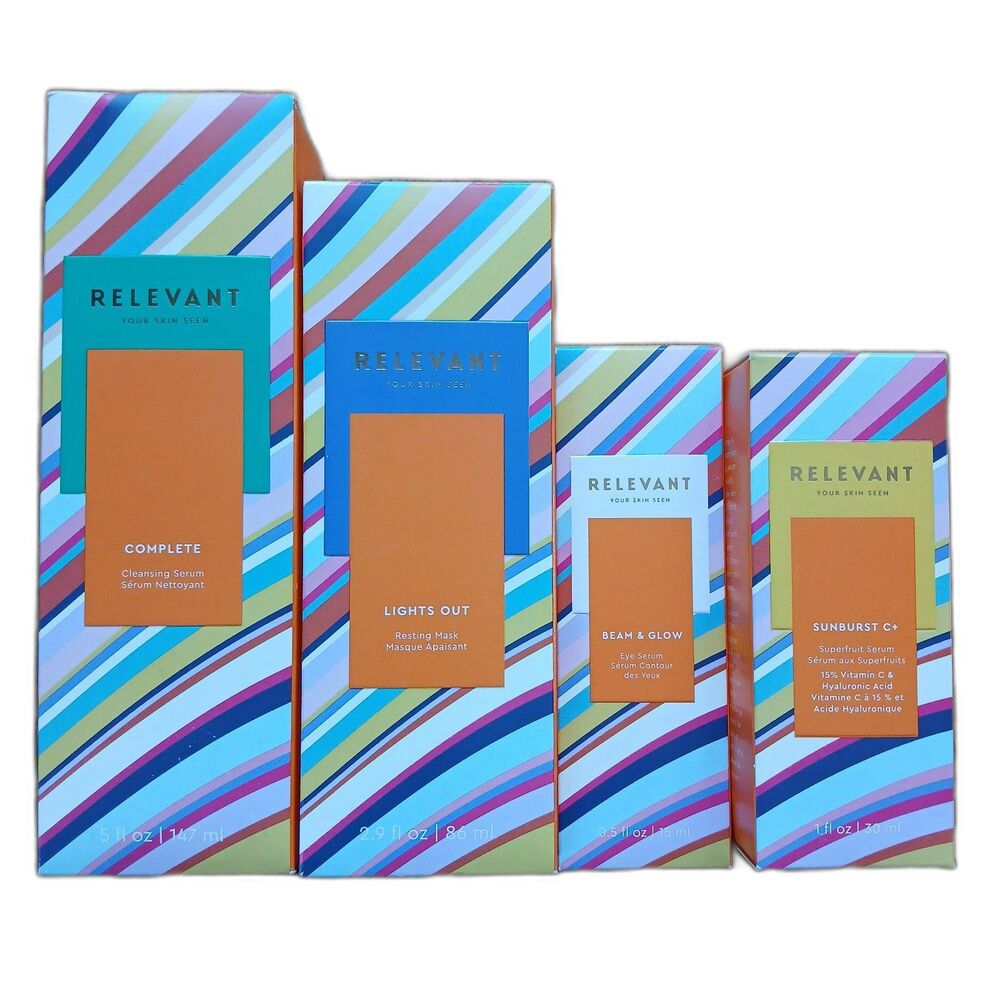 NEW Relevant Your Skin Seen 4-Piece Glow Skincare Routine Lot